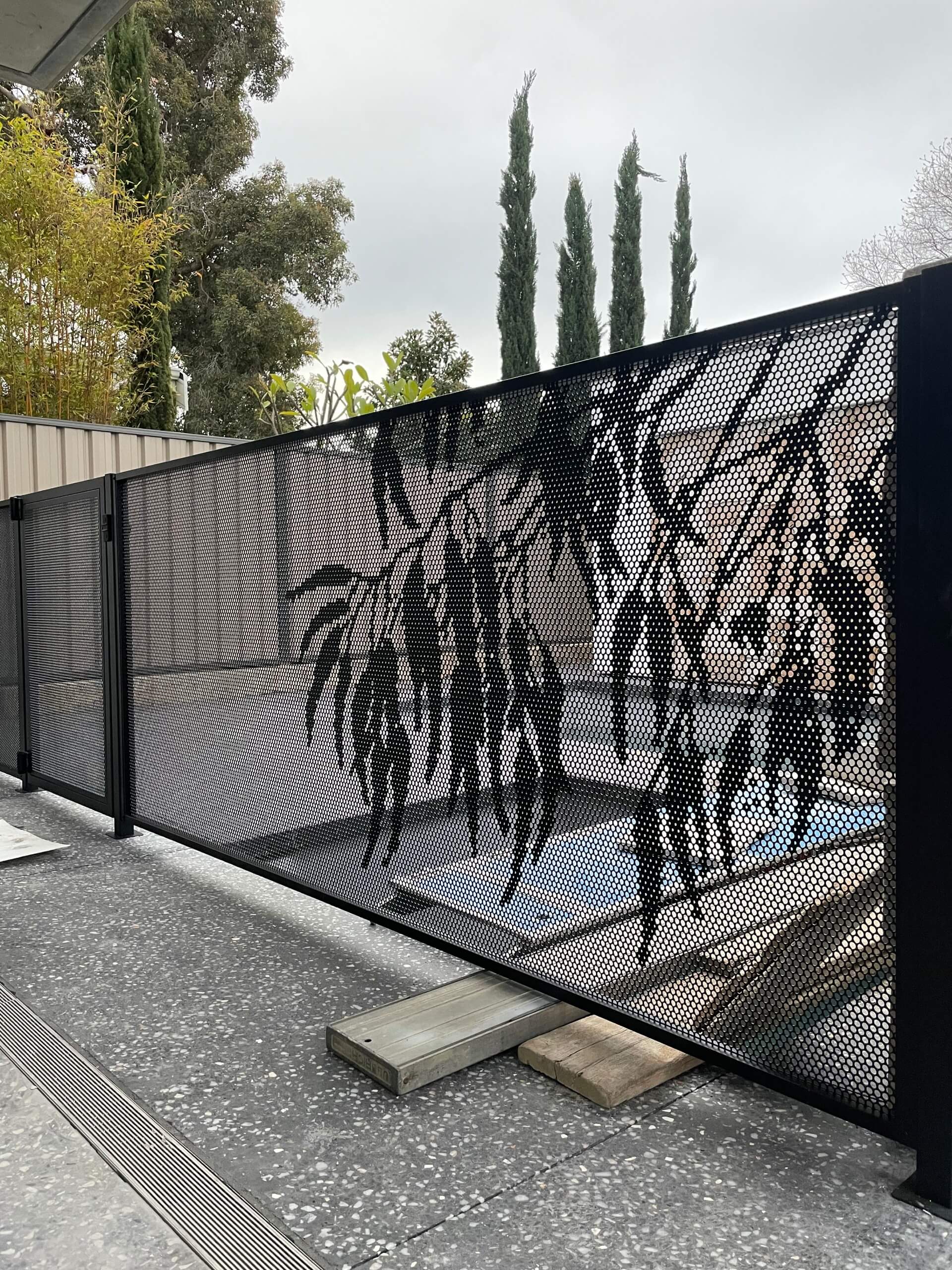 Textured Black pool fencing, Mount Pleasant WA