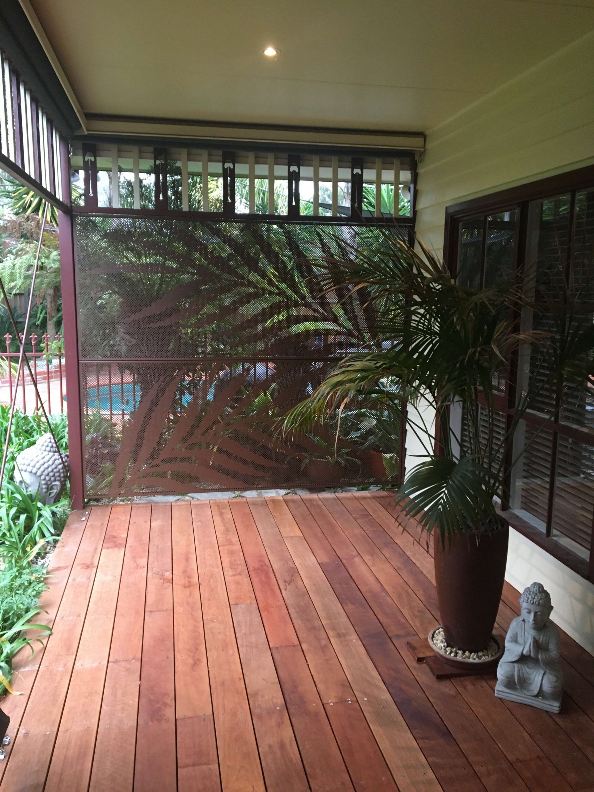 Decorative corten pool fencing, Victoria